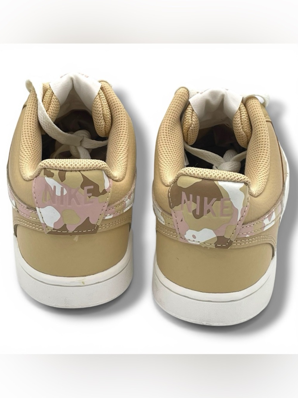 Nike Court Vision Low Beige Camo Swoosh Women’s 8.5 Sneakers - Picture 3 of 10
